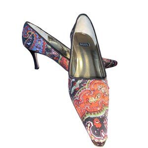 Costa Blanca Multicolor Bohemian Paisley Pointed Toe Size 7.5M (fits 7M) Heels